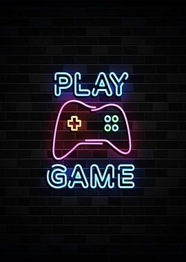 Play game neon sign