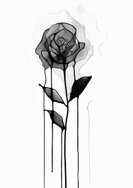 Minimalist Black Rose