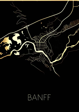 Black gold Banff town map
