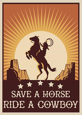 Funny Cowboy Western Art