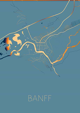Green gold Banff town map
