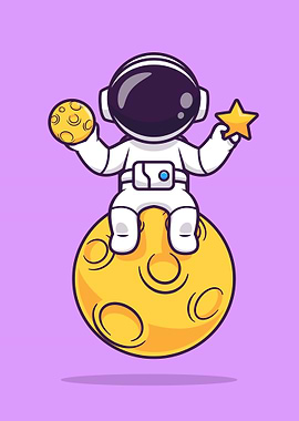 Cute astronaut holding