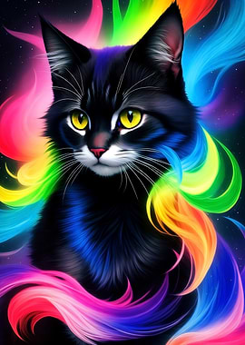 Stunning Fantasy Black Cat