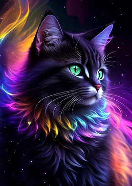 Charming Fantasy Black Cat