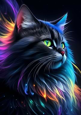 Stunning Fantasy Black Cat