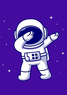 Astronaut dabbing cartoon