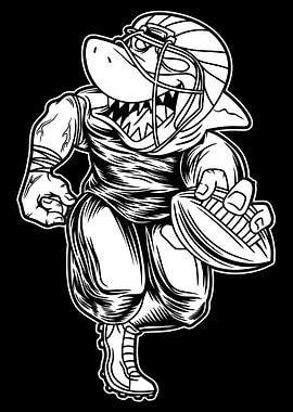 Shark Football BnW