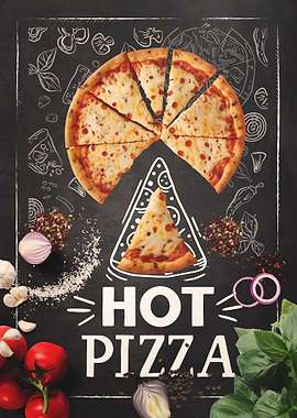 Hot Pizza Chalkboard
