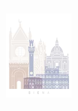 Siena skyline pastel