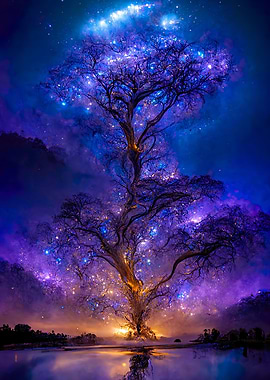 Purple galaxy tree