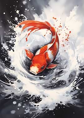 Koi Watercolor Fish