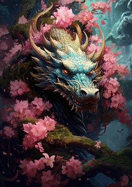 Dragon in rosse garden