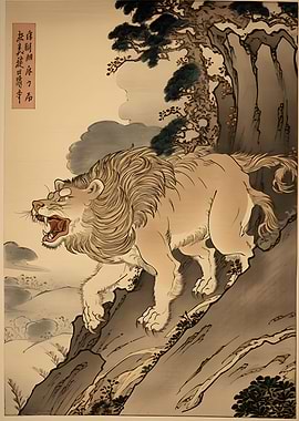 Lion Ukiyo e