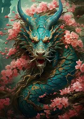 Dragon in rosse garden