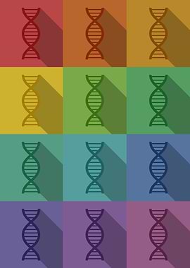 DNA Science Icons Pop Art