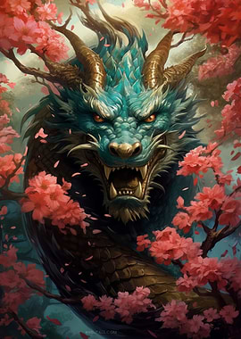 Dragon in rosse garden