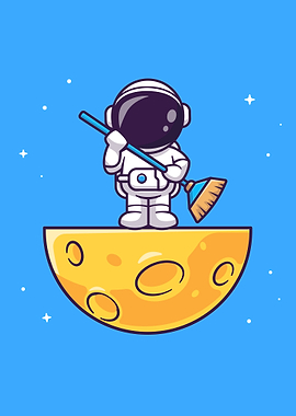 Cute astronaut holding