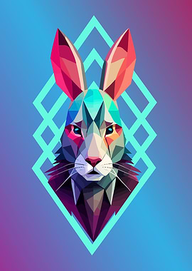low poly beauty rabbit