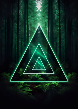 Forest Triangles Abstract