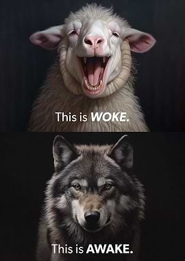 Woke vs Awake Sheep Wolf
