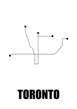Toronto White Subway Map