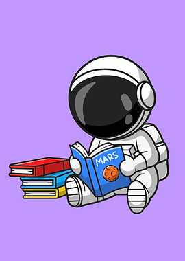 Astronaut reading book