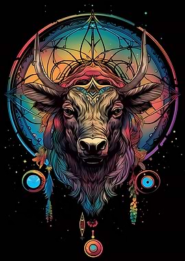 Dreamcatcher Mandala Bull