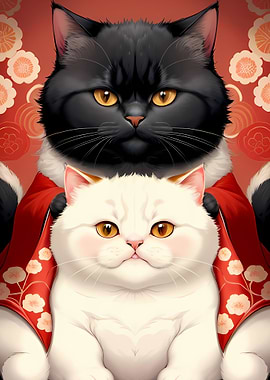 cute cat japanese style