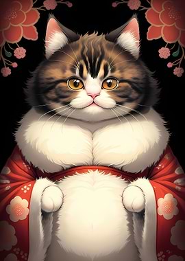 cute cat japanese style