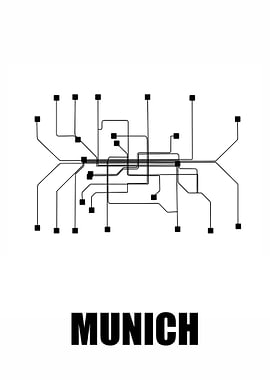 Munich White Subway Map