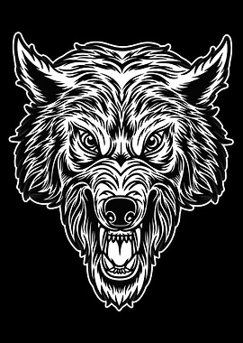 Wolf head mascot illustrat