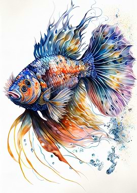 Colorful Watercolor Fish