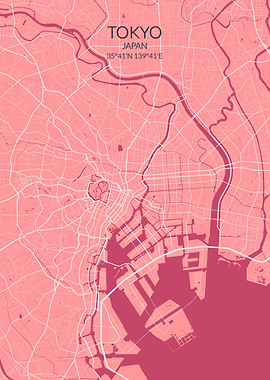 Tokyo Pink Rose Map