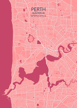 Perth Pink Rose Map