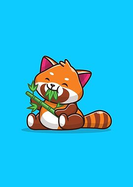 Cute Red Panda Eating