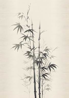 Black And White Bamboo Art