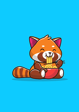 Cute Red Panda Eating