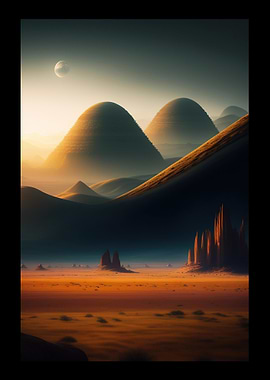 Sand Field With Mountains