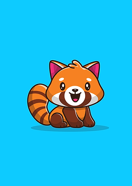 Cute Red Panda Sitting
