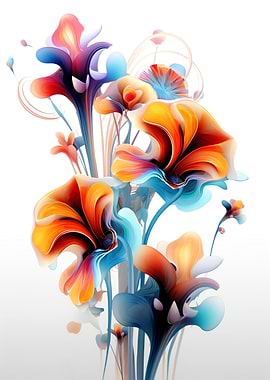 Fractal Flower White Color