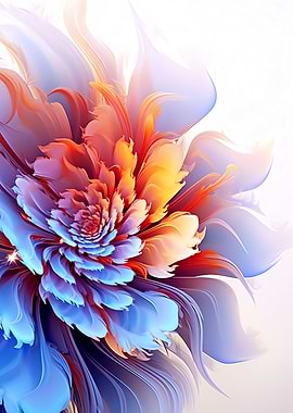 Fractal Flower White Color