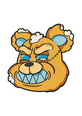 Angry teddy bear design