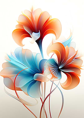 Fractal Flower White Color