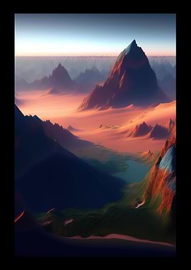 Sandy Field Near Mountains