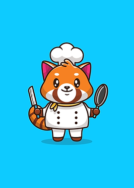 Cute Red Panda Chef