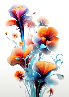 Fractal Flower White Color