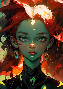 Girl with bloody hair