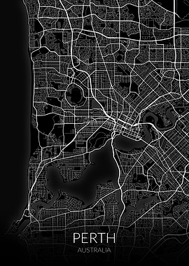 Perth Map Black