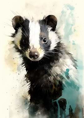 Skunk Beauty Watercolor