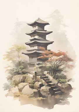 Japanese Landscape Vintage